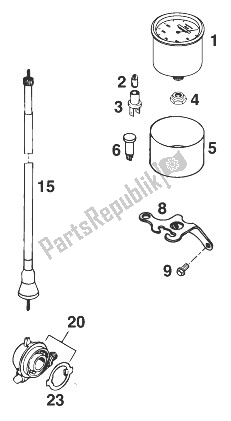 Todas as partes de Velocímetro Vdo Exc '98 do KTM 125 EXC Europe 1998