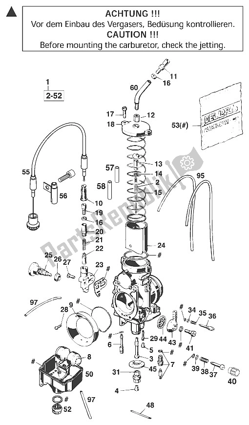 Toutes les pièces pour le Carburateur Phm 38/40 Sd 2000 du KTM 400 SC Europe 2000