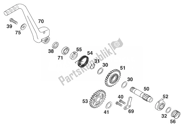 Toutes les pièces pour le Kickstarter 125/200 '98 du KTM 125 SX 99 USA 1999