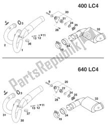 PIPE EXHAUST, COLLECTOR. 400/640 LC