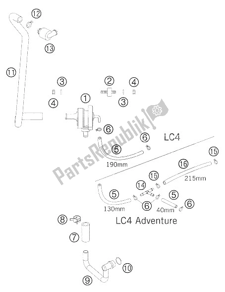 Tutte le parti per il Sls Lc4 del KTM 640 Duke II Red Europe 2005