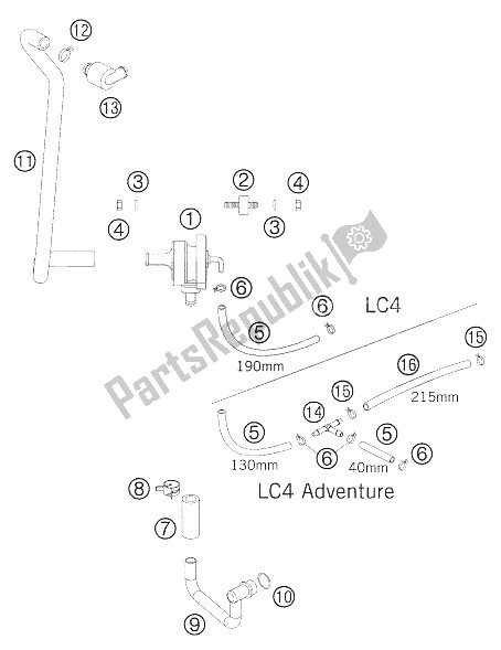 All parts for the Sls Lc4 of the KTM 640 LC4 Enduro Orange Europe 2005