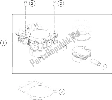 Tutte le parti per il Cilindro del KTM 390 Duke BL ABS CKD 15 China 2015