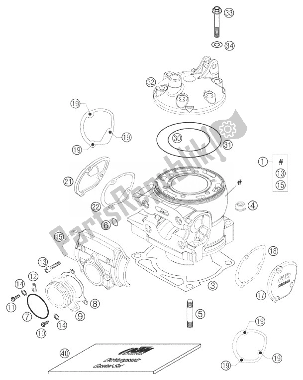 Todas las partes para Cilindro 250/300 de KTM 250 EXC Australia 2003