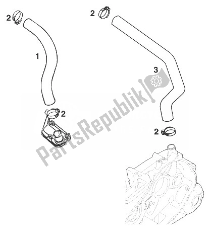 Tutte le parti per il Ventilazione Del Basamento 350-620 Lc4'94 del KTM 400 RXC E USA 1998