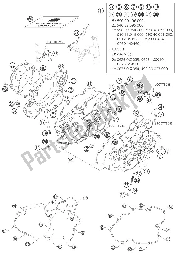 Todas as partes de Caixa Do Motor 450 Sms do KTM 450 SMS Europe 2004