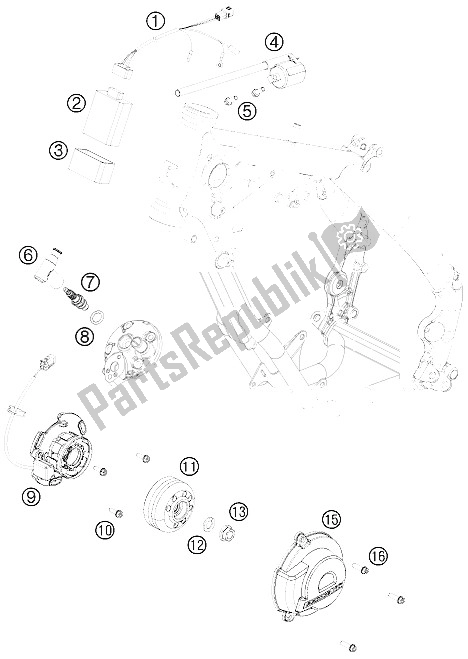 Tutte le parti per il Sistema Di Accensione del KTM 65 SX Europe 2012