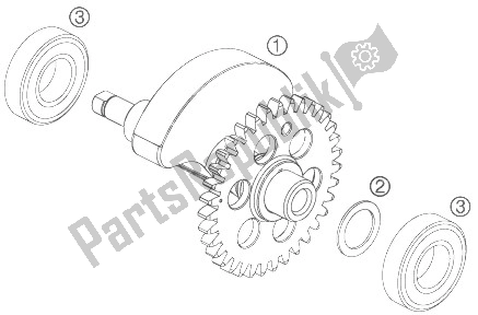 All parts for the Balancer Shaft of the KTM 690 Supermoto Black Australia United Kingdom 2007