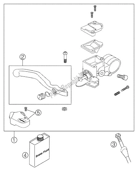 Tutte le parti per il Cilindro Freno A Mano 50 Lc 2002 del KTM 50 SX PRO Junior LC Europe 2002