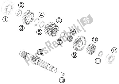 All parts for the Transmission I - Main Shaft of the KTM 990 Adventure Blue ABS 12 Europe 2012