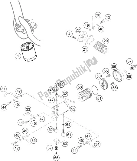 All parts for the Oil Filter 450 Rallye of the KTM 450 Rallye Factory Repl Europe 2005