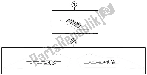 Todas las partes para Etiqueta de KTM 350 SX F USA 2011