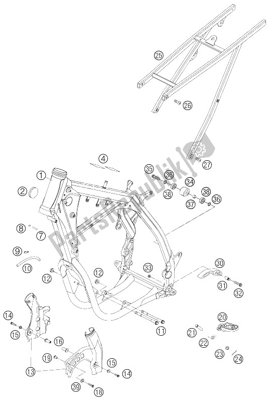 All parts for the Frame, Sub Frame of the KTM 400 EXC G Racing USA 2006