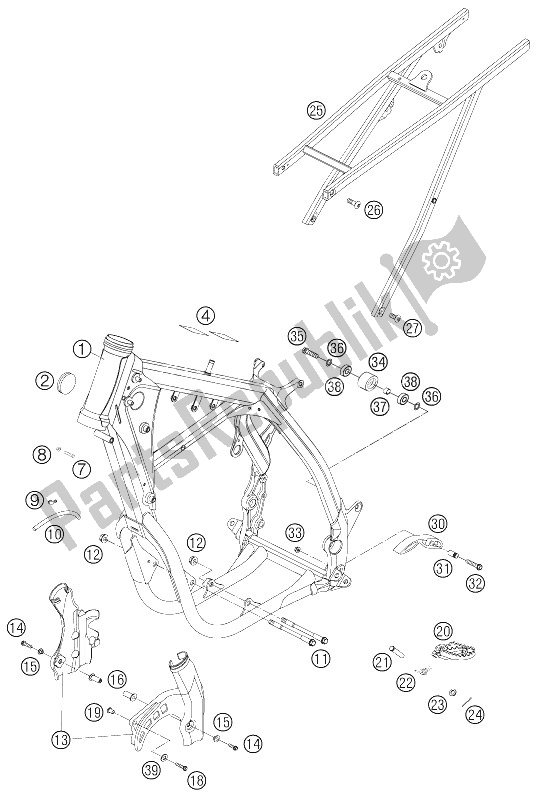 All parts for the Frame, Sub Frame of the KTM 450 XC G Racing USA 2006