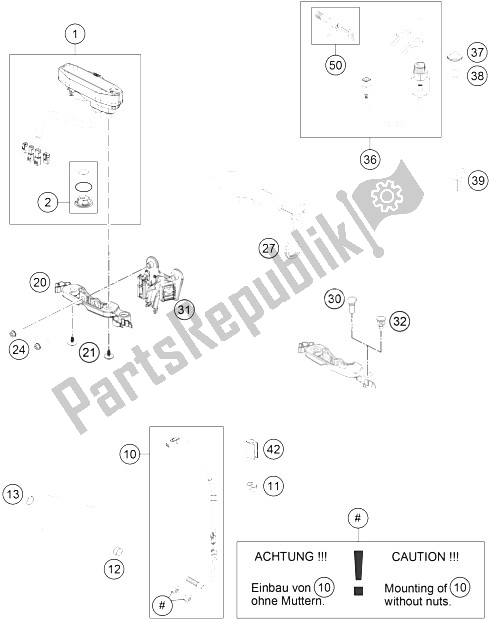 Todas las partes para Instrumentos, Sistema De Bloqueo de KTM 350 EXC F USA 2015