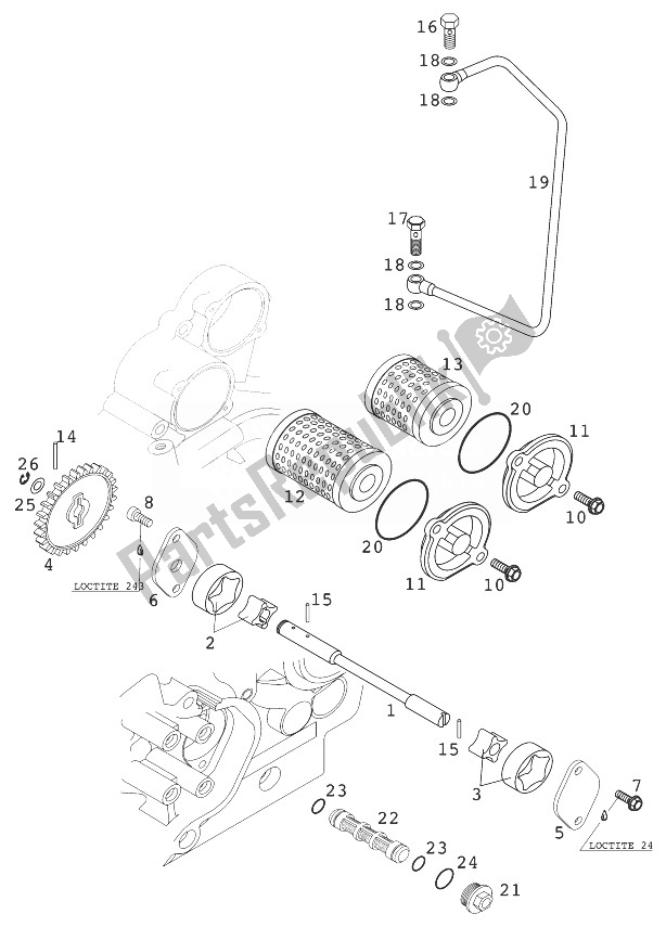 Tutte le parti per il Sistema Di Lubrificazione 400/520 Racing del KTM 400 EXC E Racing Europe 1999