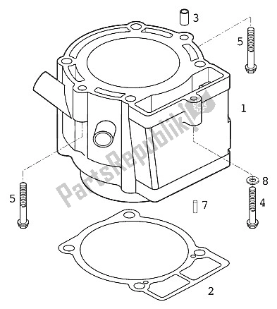 Toutes les pièces pour le Cylindre 400/520 Racing 2001 du KTM 520 MXC Racing USA 2001