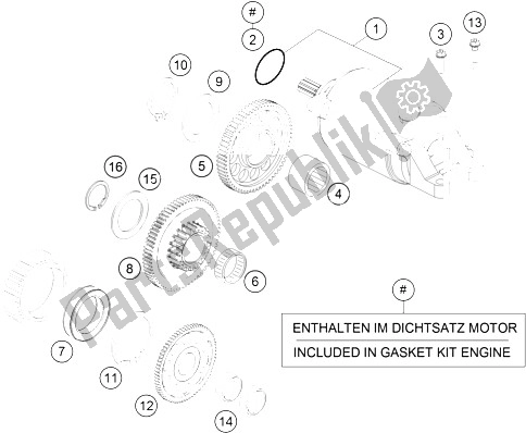 All parts for the Electric Starter of the KTM 690 Duke Orange ABS Australia 2016