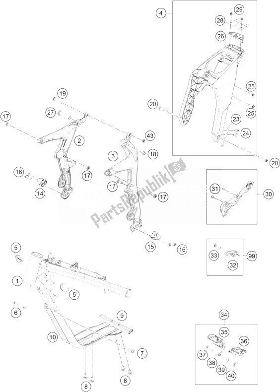 Toutes les pièces pour le Cadre du KTM Freeride E SX Europe 0 2014