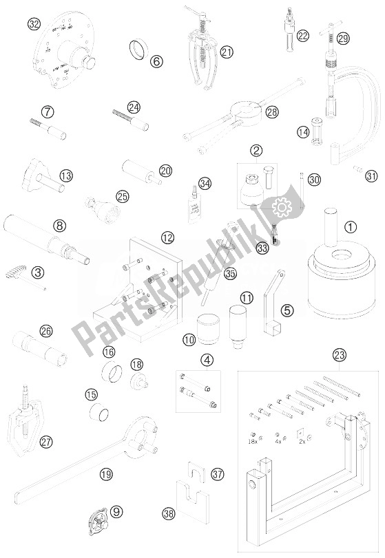 Todas las partes para Herramientas Especiales de KTM 690 Rally Factory Replica Europe 2010