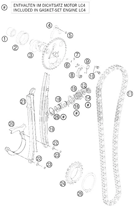 Toutes les pièces pour le Commande De Synchronisation du KTM 690 Duke White Europe 2012