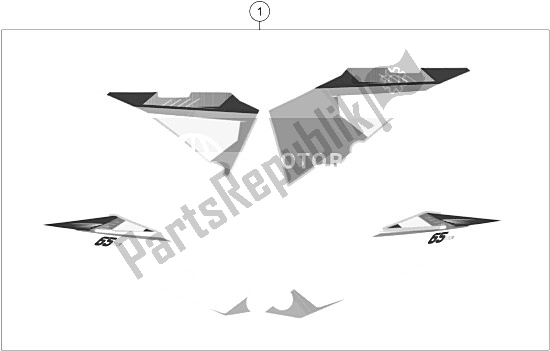 All parts for the Decal of the KTM 65 SXS USA 2015