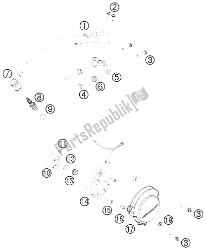 All parts for the Ignition System of the KTM 50 SX Junior Australia USA 2009