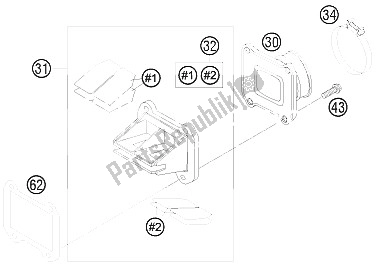 All parts for the Reed Valve Case of the KTM 250 EXC Australia 2008