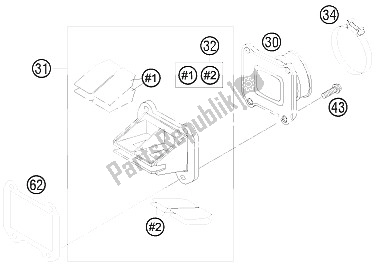 Todas las partes para Caja De Válvula De Lámina de KTM 250 SX Europe 2011