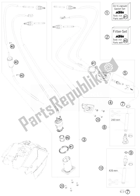 Todas las partes para Bomba De Combustible de KTM 690 Supermoto Black Europe 2007