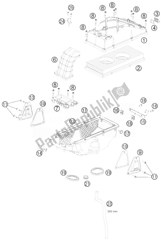 Todas las partes para Caja De Filtro De Aire de KTM 990 Supermoto R ABS France 2013