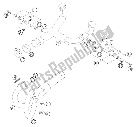 Todas as partes de Tubos do KTM 640 Duke II Limited ED Europe 2006