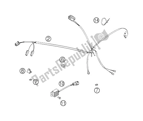 All parts for the Wiring Harness of the KTM 300 XC W South Africa 2006