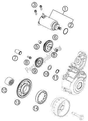 All parts for the Electric Starter of the KTM 250 XC F USA 2011