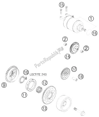 Wszystkie części do Rozrusznik Elektryczny KTM 450 SX F Fact Repl Nagl Europe 2010