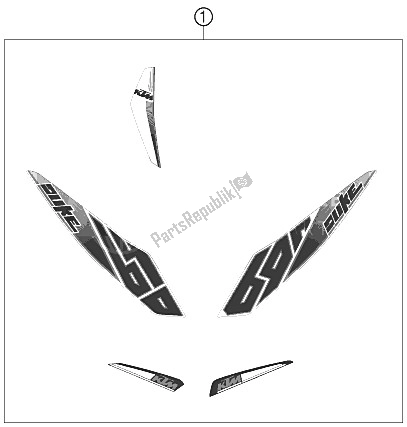 All parts for the Decal of the KTM 690 Duke White Europe 2012