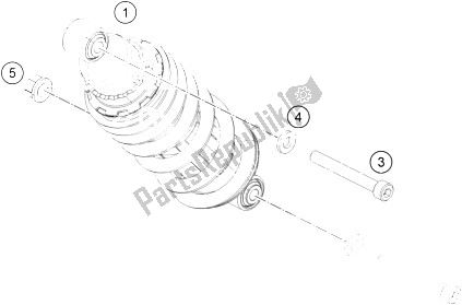 All parts for the Shock Absorber of the KTM 250 Duke BL ABS CKD 16 Malaysia 2016