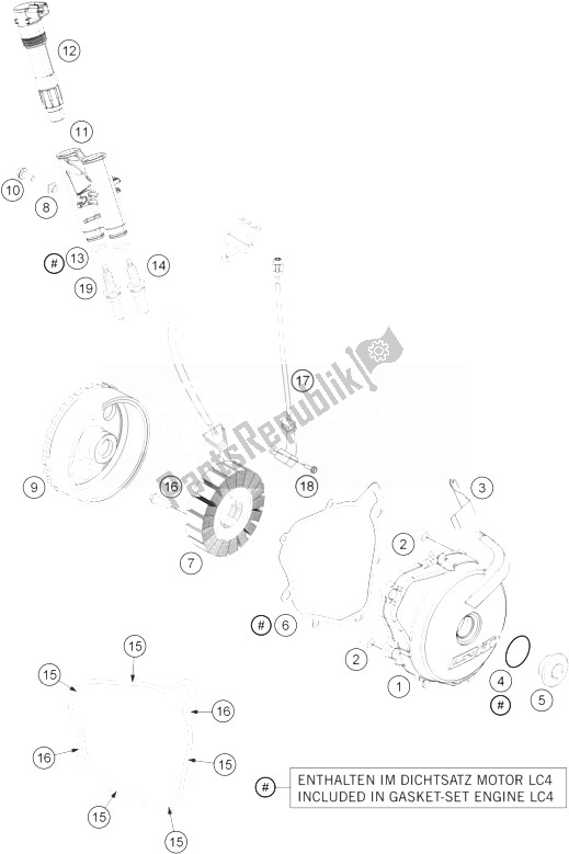 All parts for the Ignition System of the KTM 690 Duke R ABS CKD Malaysia 2013