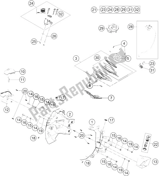 Wszystkie części do Instrumenty / System Zamków KTM 1290 Super Adventure WH ABS 15 Australia 2015