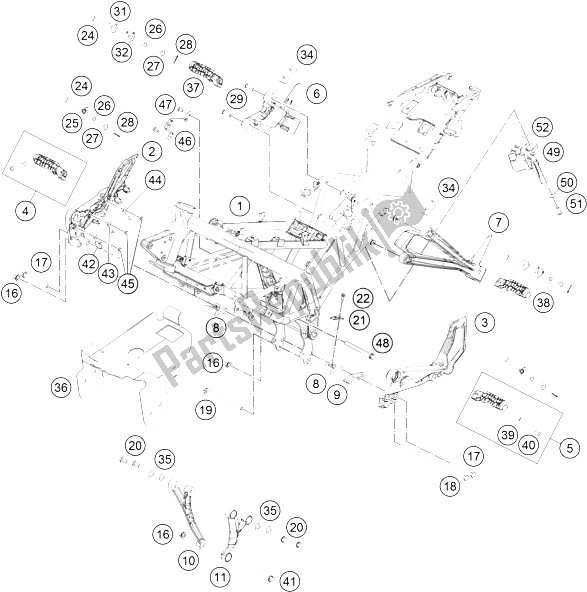 Todas las partes para Marco de KTM RC 250 White ABS B D 16 Europe 2016