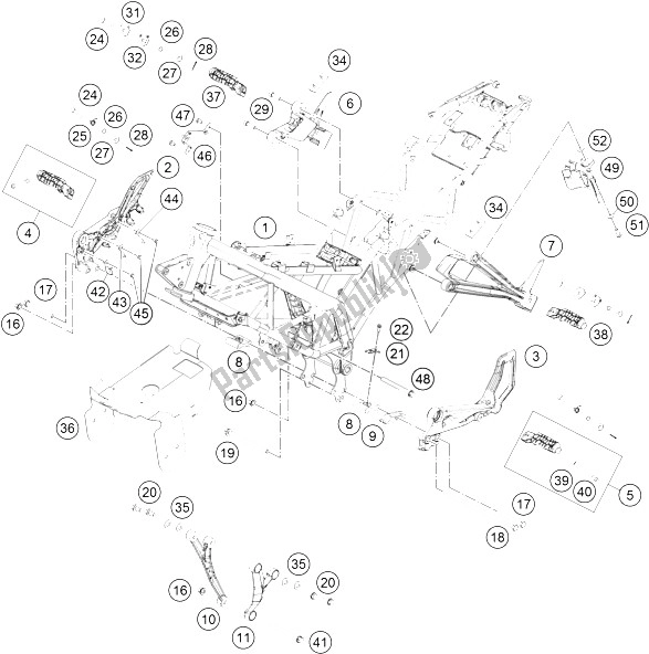 Toutes les pièces pour le Cadre du KTM RC 250 White ABS B D 16 Japan 2016