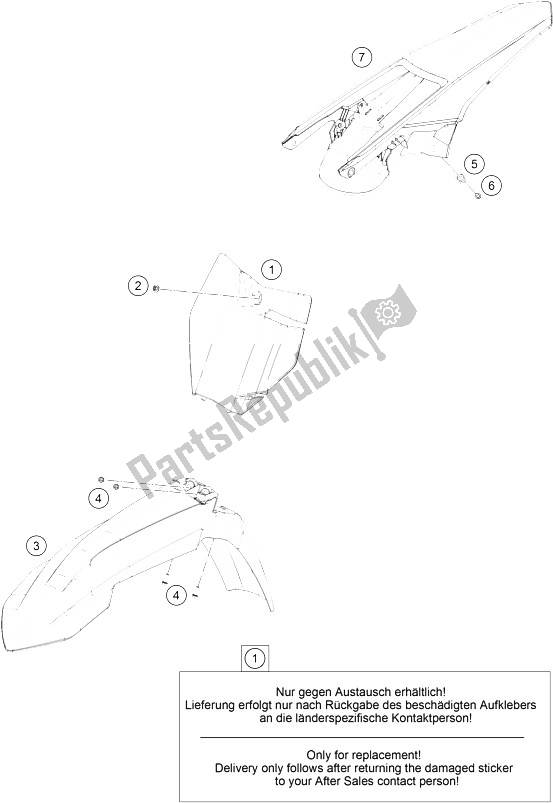 Alle onderdelen voor de Masker, Spatborden van de KTM 250 SX F Factory Edition USA 2016