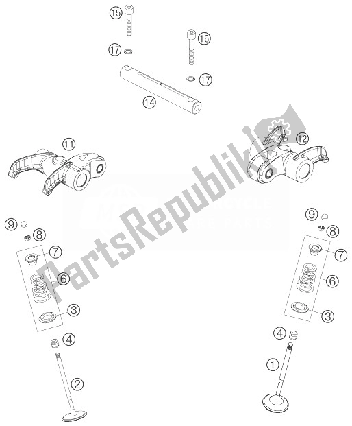 Toutes les pièces pour le Entraînement De Soupape du KTM 690 Supermoto Black Australia United Kingdom 2007