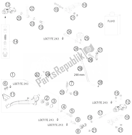 Todas las partes para Control De Freno Trasero de KTM 690 Rally Factory Replica Europe 2007