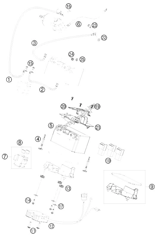 All parts for the Battery of the KTM 690 Duke Orange Europe 2008