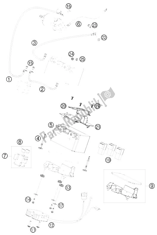 All parts for the Battery of the KTM 690 Duke Orange Europe 2009