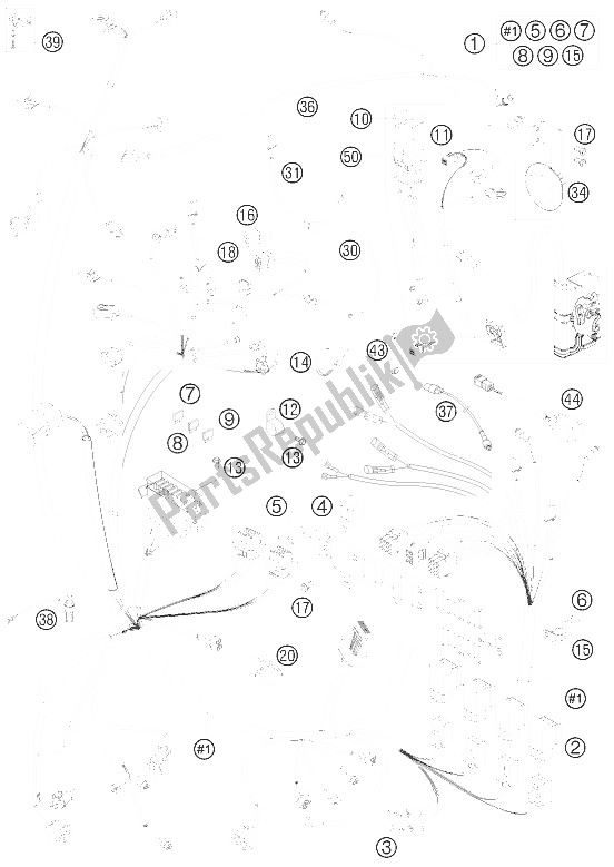 Todas las partes para Arnés De Cableado de KTM 990 Adventure Black ABS Europe 2008