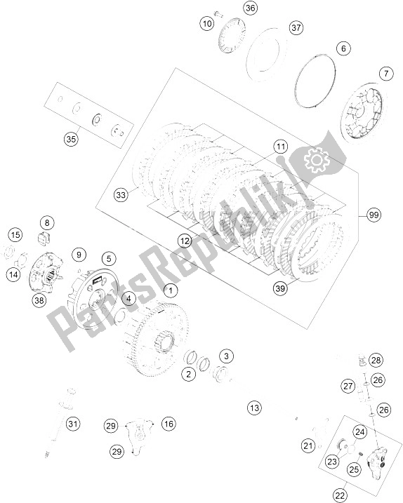 Todas as partes de Embreagem do KTM 450 SX F USA 2015
