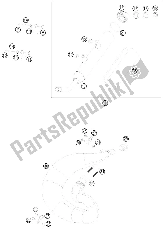Tutte le parti per il Impianto Di Scarico del KTM 300 XC W USA 2009