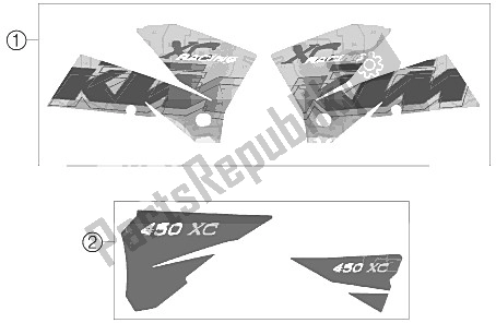 All parts for the Decal of the KTM 450 XC G Racing USA 2006